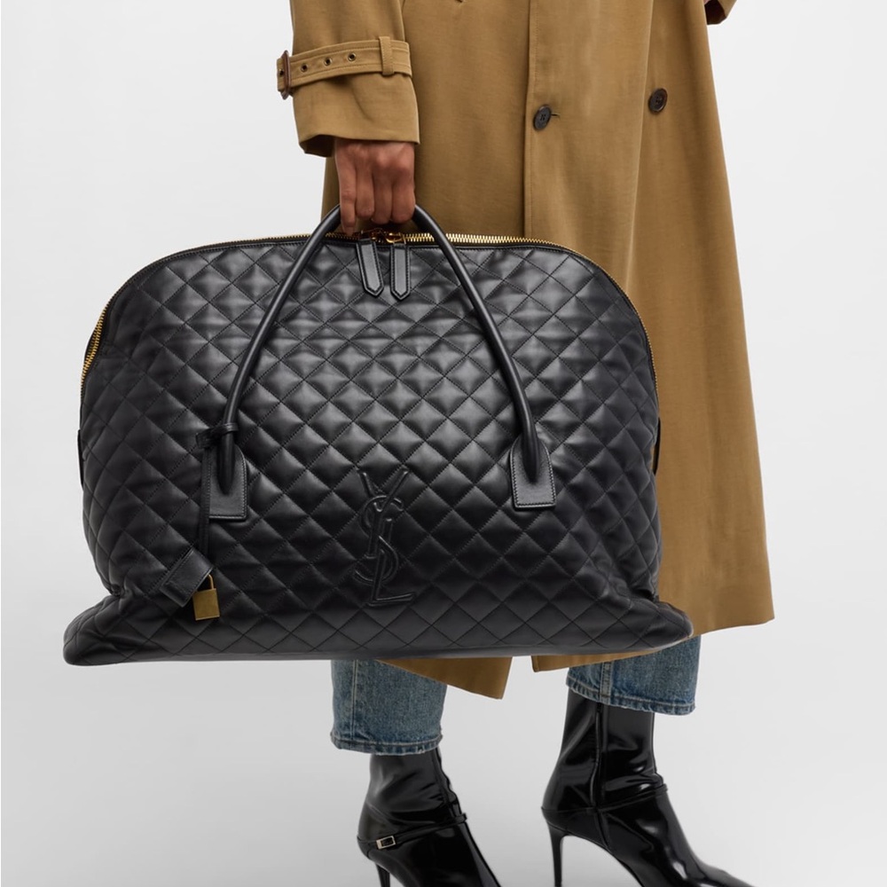 Saint Laurent
ES Giant Travel Bag in Smooth Quilted Leather with Gold Hardware